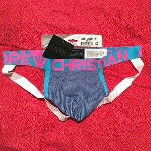 Andrew Christian Stripe Jock Size LARGE 🆕🩲🌟